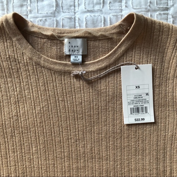 NEW, A New Day, Ribbed Sweater T Beige Tan XS - Picture 14 of 14